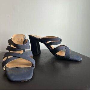 Touch of Nina Ricci Blue Slip On Strappy Heeled Sandals